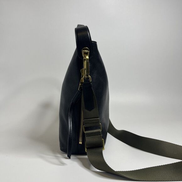 Fossil Maya Hobo Bag Black Leather Crossbody Shoulder Purse Women's - Picture 2 of 12